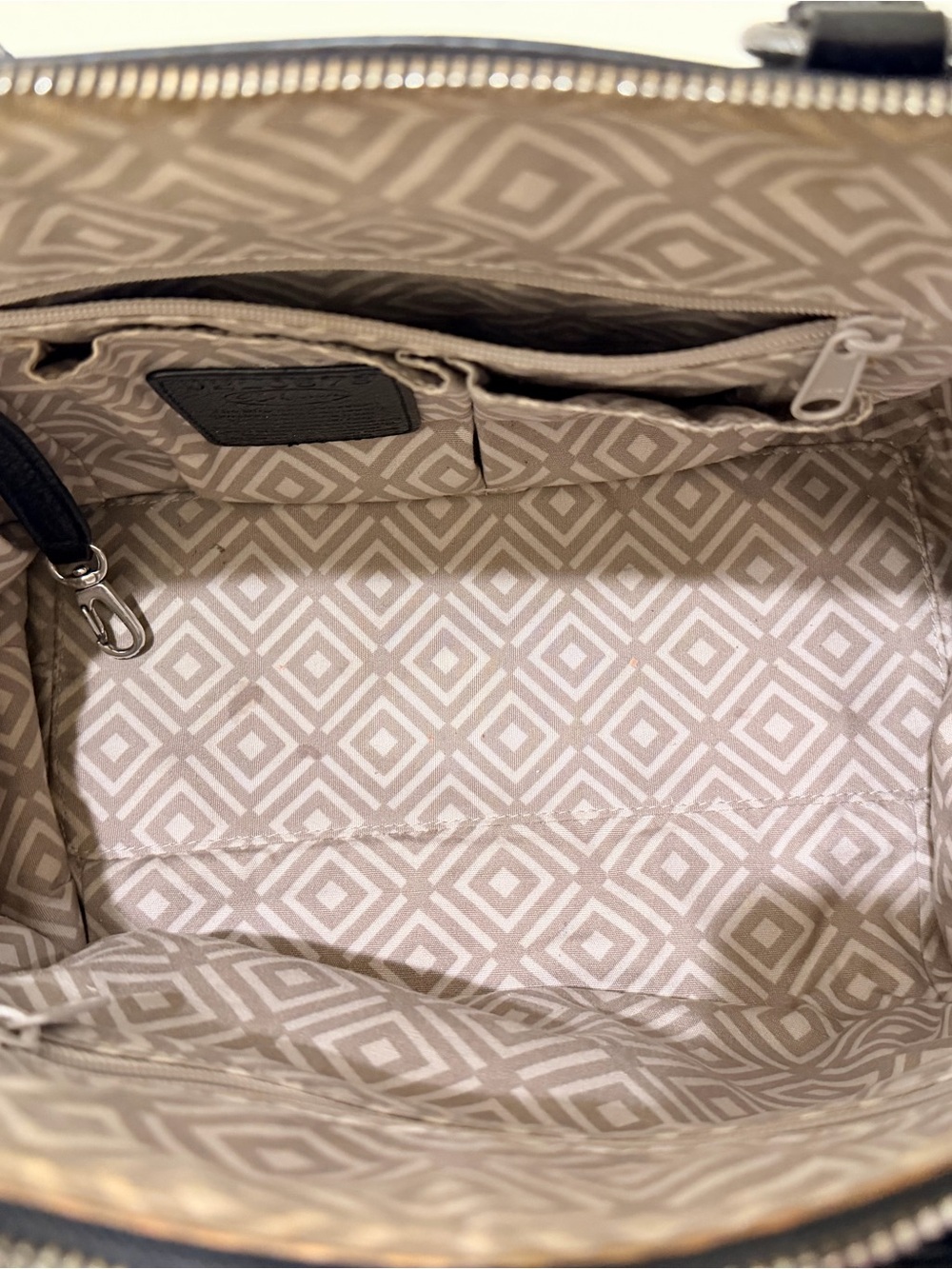 Brighton Black Leather Tote with Beaded Medallion - Picture 3 of 4